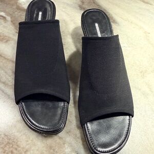 Donald J. Pliner Black Open-Toe Slide Mules